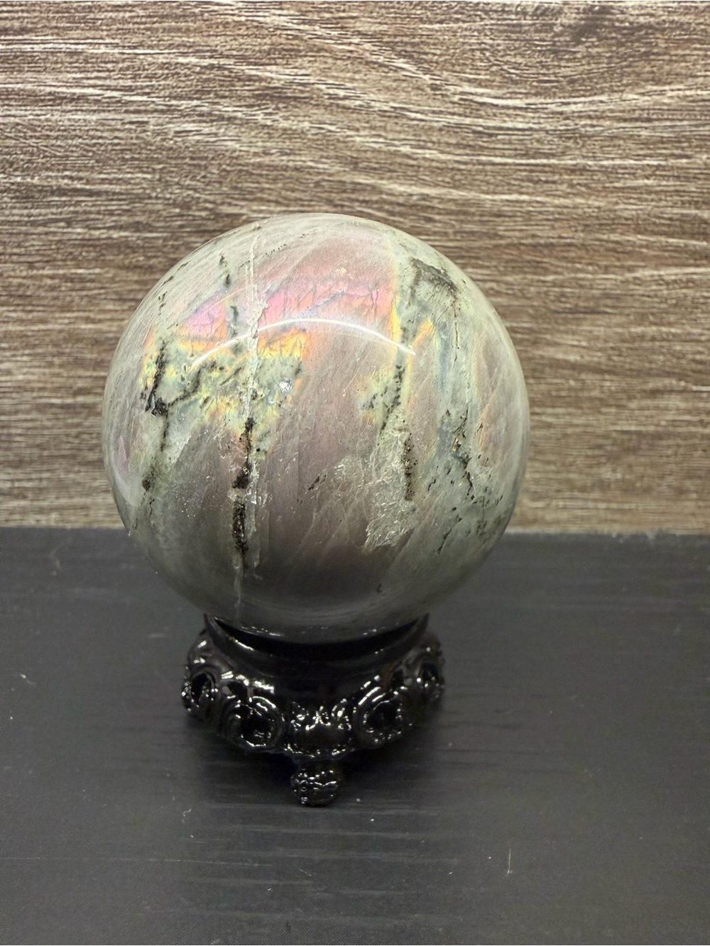 Pink and Purple Flash Labradorite Sphere